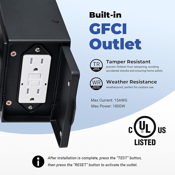 Outside Wall Lights for House with GFCI Outlet, Oil-Rubbed Bronze Motion Sensor Outdoor Lights, Dusk to Dawn Outdoor Lantern Fixture, Anti-Rust Porch Light with Outlet for Garden Front Door