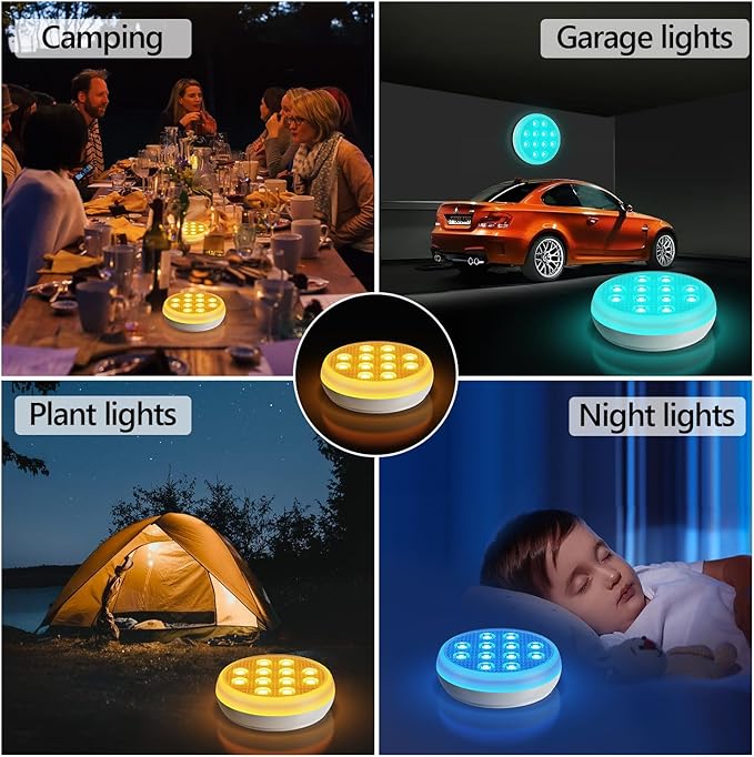 Rechargeable Pool Lights Submersible LED Lights with Remote, IP68 Waterproof Underwater Lights,16 Color Changing Floating Light with Magnet, Suction Cups for Pool,Pond,Party (2-Pack)