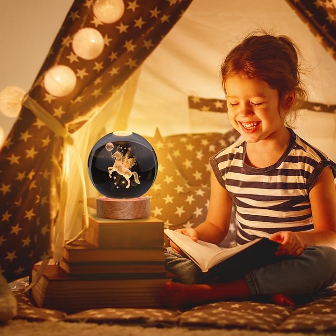 Large 3D Horse Lamp, Crystal Night Light 16 Color Changing with Remote Control for Bedroom Decor, Horse Figurines