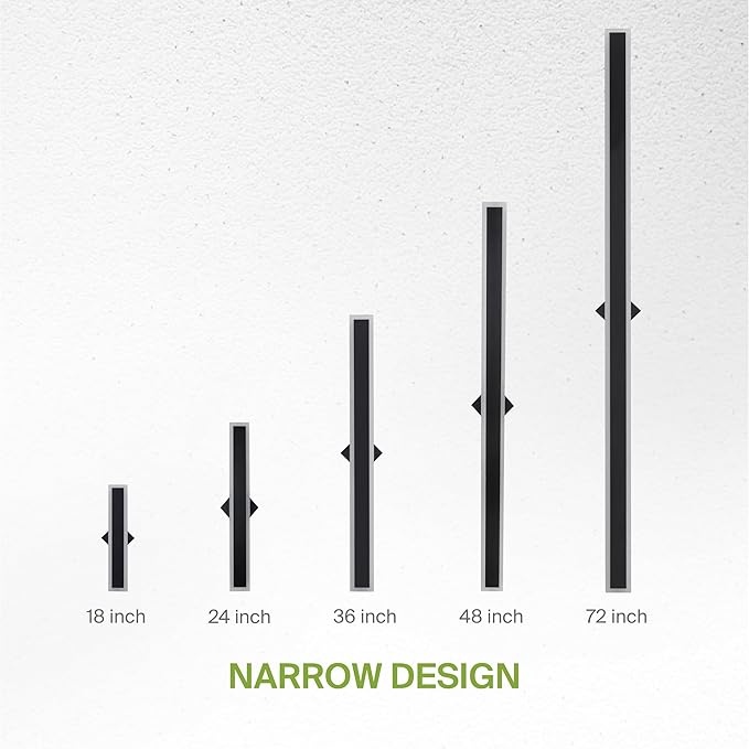 ASD LED 24" Long Wall Mount Light Fixture, Outdoor & Indoor Linear Sconce | 3CCT, Dimmable, Waterproof, Anti-Rust, ETL Listed | 24W 2000LM 3000-5000K 100-277V | Exterior Porch Lighting | Black, 2 Pack