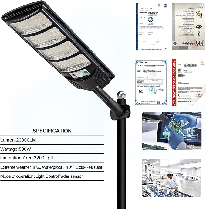 Solar Street Lights Outdoor Waterproof, LED Dusk to Dawn Solar Light, Flood Lights with Motion Sensor and Remote Control, for Exterior Wall, Patio, Yard, Deck, Garden,Parking Lot Lights(2-Pack)