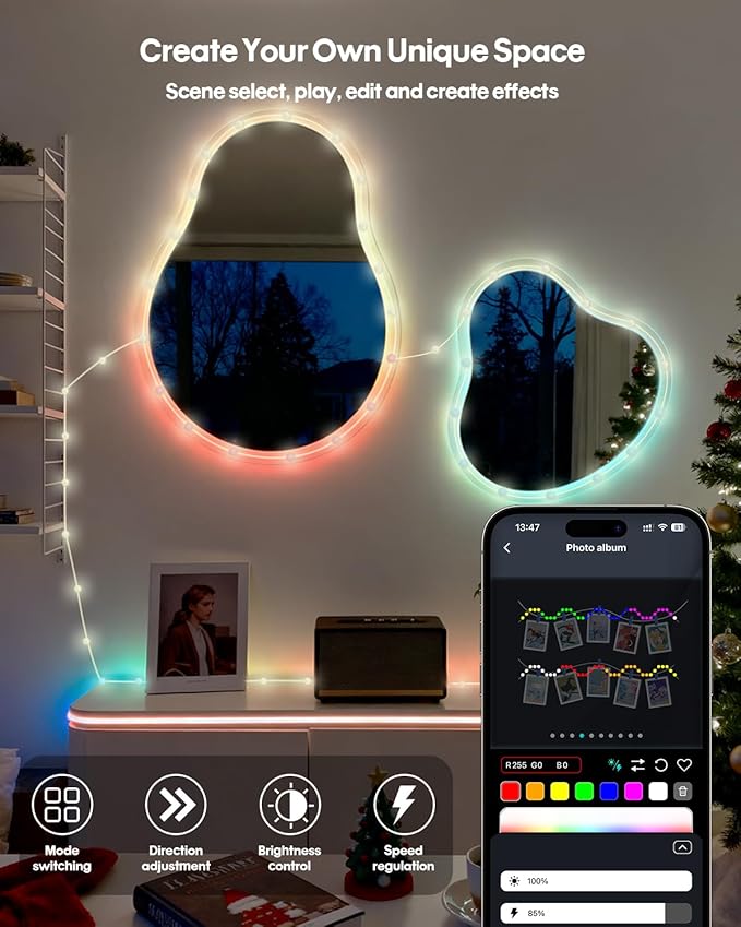 Color Changing Globe String Lights 16.4FT 33LEDs, Smart LED Fairy Lights with Remote & APP Control, Mini Ball RGB Twinkle Lights for Indoor Bedroom Party Christmas Holiday Decor