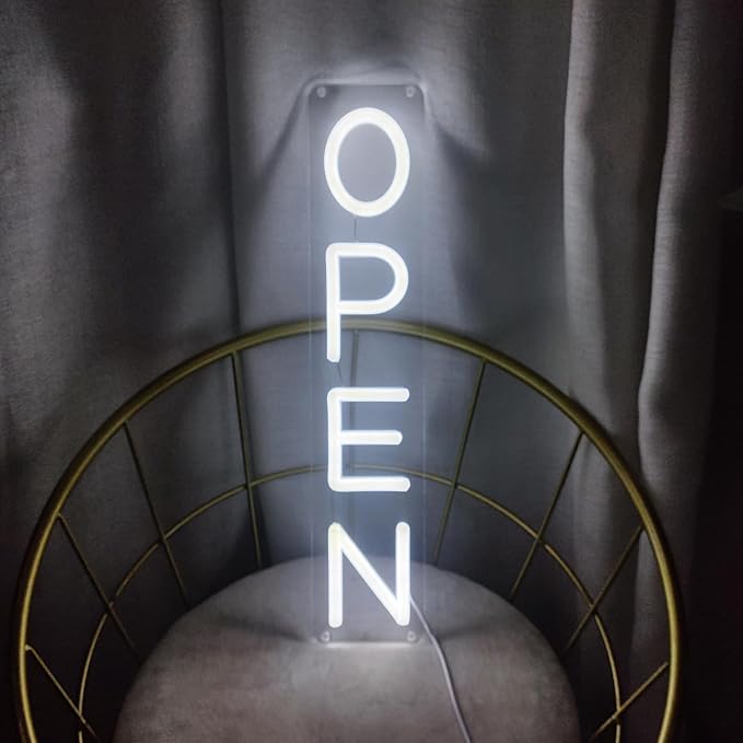 Neon LED Open Sign 17in w/Remote Controller, Electric Light Up Sign for Business, Shop, Pub, Bar, Restaurant, Coffee Shop, Salon, Hotel