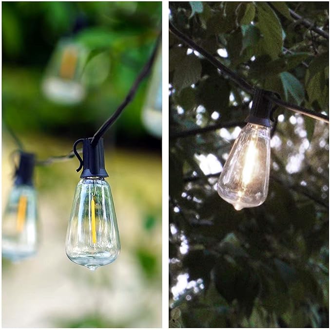 10 Pack ST38 Replacement Bulbs,Shatterproof Plastic Vintage LED Edison Bulbs C7/E12 Base 0.6W Clear Energy-Efficient Warm White 2700K for Indoor/Outdoor String Lights