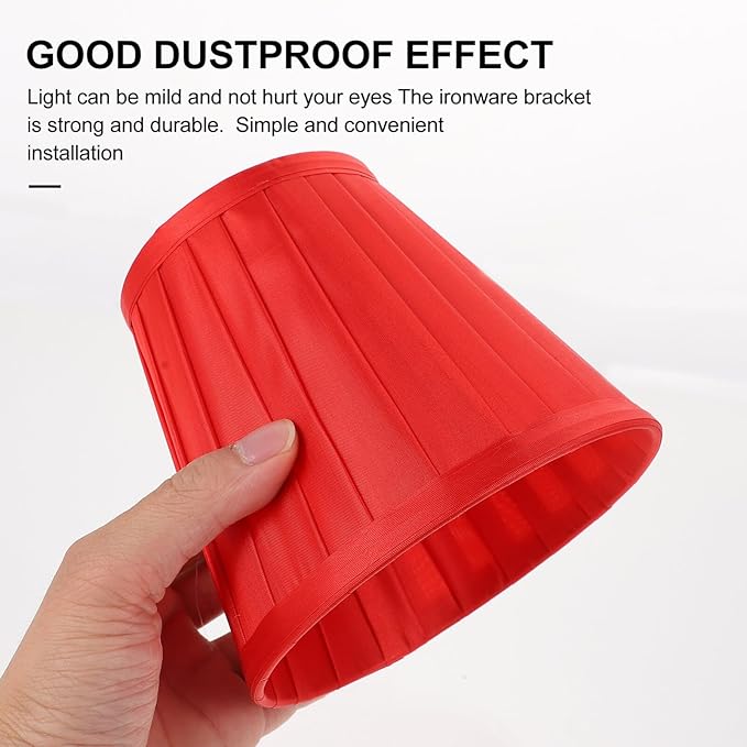 Simple Lampshade Large Red Fabric Lampshade for Table Bedside and Floor Lamps