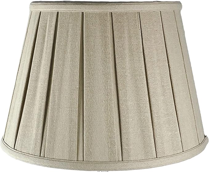 Royal Designs, Inc. Empire English Pleat Lamp Shade, BSO-724-18LNBG-2, 11 x 18 x 12, Linen Beige, Set of 2
