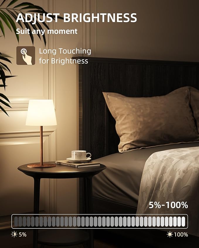 EZVALO Shower Lamp, IP65 Waterproof Modern Bathroom Lamp, Cordless Rechargeable Bath Light with 4500mAh Battery – Soft 360° Glow for Bathtub, Night Shower & Relaxing Routines