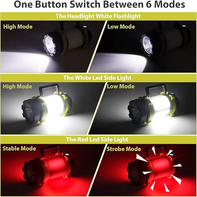 3 Pack Camping Lantern, Outdoor LED Camping Light, Rechargeable Flashlights with 1000LM, 6 Modes, IPX5 Waterproof Portable Emergency Camp Light for Hurricane Survival - Green