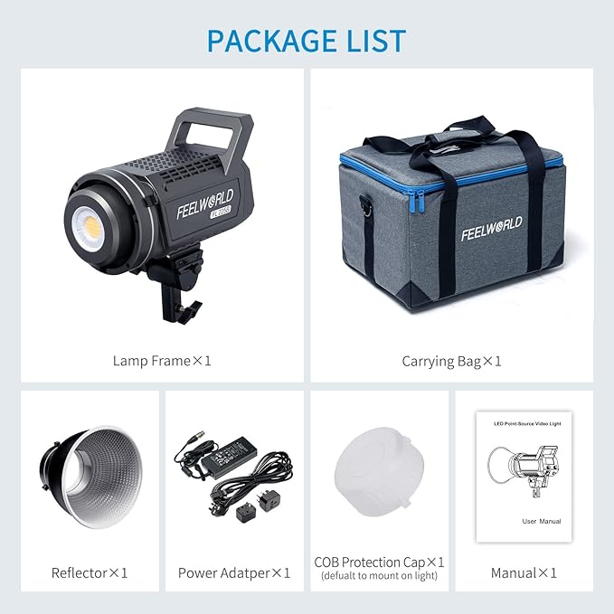 FEELWORLD FL225B 2700K~6500K Bi-Color Video Studio Light 225W Continuous Lighting CRI96+ TLCI97+ 64500lux@1m for Film, Live Streaming, Videography, Photography, Wedding, Interview