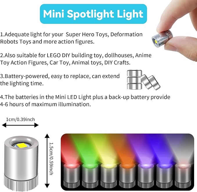 Mini LED Lights, 10 PCS Small Spotlight Battery Operated Tiny SMD Lamp for DIY Craft & Creative Decor. Perfect for Miniatures, Displays, and Custom Projects (Pink-10)