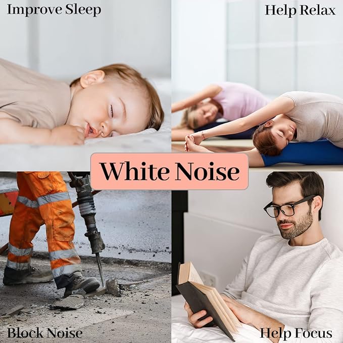 Meditation White Noise Sound Machine with 30 Soothing Sounds 12 Colors Night Light 10 Brightness Levels 32-Level Volume Control 4 Timers and Memory Function Sleep Machine for Baby Kids Adults (White)