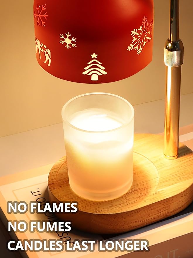 Lukasa, Christmas Candle Warmer Lamp, with Timer and Dimmer, Adjustable Height Candle Lamp, Wax Melt Warmer for Scented Jar Candles, for Women Mom Girls Teens Adults