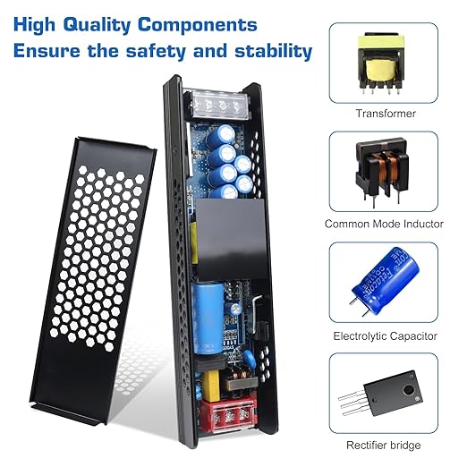 LED Driver 12V 150W 12.5A Slim LED Power Supply, AC 100-250V to 12V DC Adapter, Constant Voltage LED Transformer for Strip Lights, Bulbs, Garden and Cabinet Lights