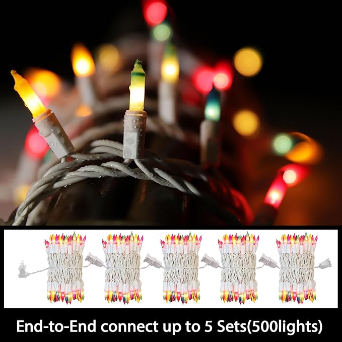 LAMPHOME Easter String Lights,Super-Bright Extendable 100 Count 19.6FT White Wire Mini Pastel Fairy Lights, 120V UL Certified for Garden Patio Holiday Party Outdoor Indoor Decoration, Multicolor