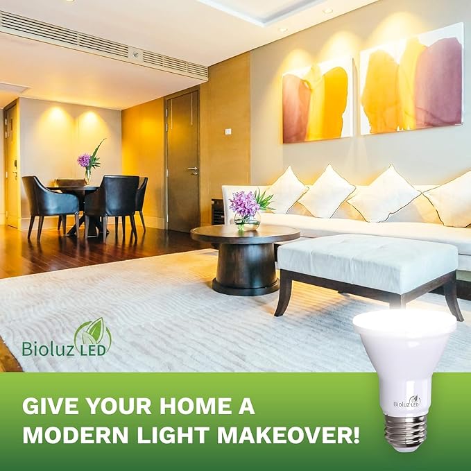 Bioluz LED 20 Pack PAR20 LED Bulbs 5000K Daylight Dimmable 50 Watt Equivalent Using 7W, Spot Light Bulb E26 Base 40 Degree Beam Angle UL Listed FCC RoHS Compliant