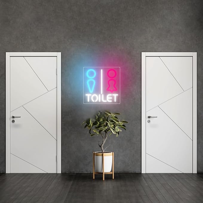 Toilets Neon Signs for Wall Decor Neon Lights for Bedroom Led Business Signs Suitable for Washroom Restroom Christmas Birthday Party Unique for Lover,21 * 21cm