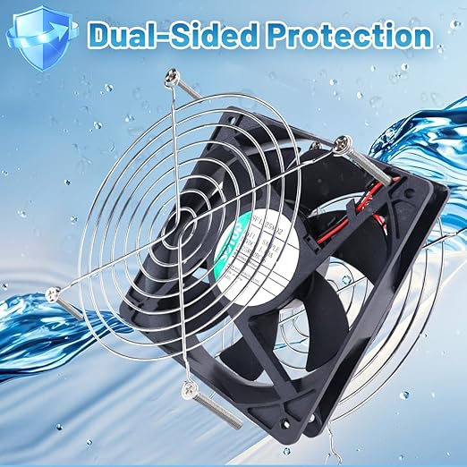 IP68 120mm Waterproof Fan with LED Voltage Display Speed Controller, 110V AC 120mm x 25mm, for DIY Cooling Ventilation Exhaust Projects