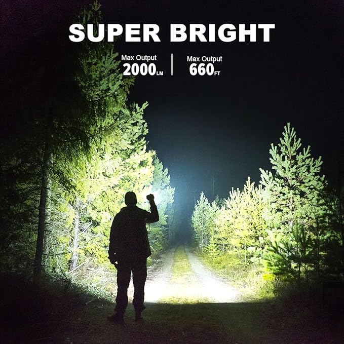 iToncs LED Flashlight Rechargeable, High Lumens Super Bright Magnetic Flashlight with COB Work Light, Waterproof, 4 Modes, Pocket Tactical Flashlights 2 Packs Tactical Flashlights with Bag