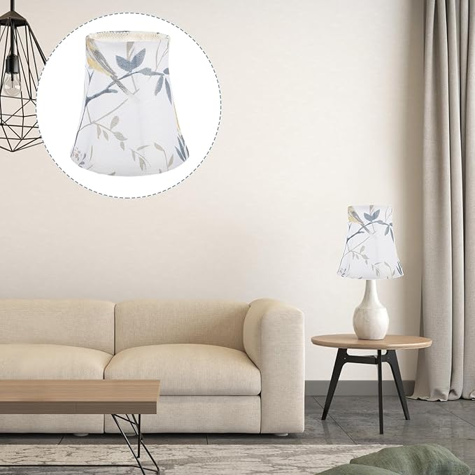 Umbrella Fabric Lampshade, 12" Wide (6" x 6" x 4-2") European Style Lampshade for Desk Lamp Floor Lamp