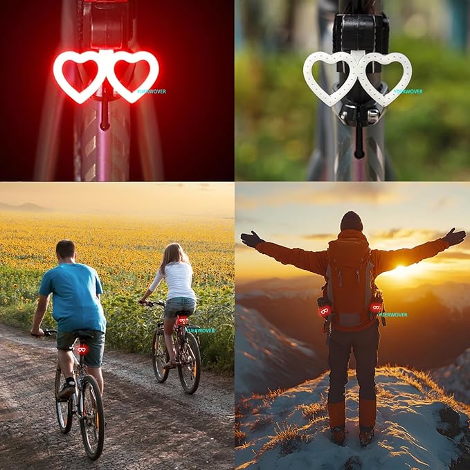 Rechargeable Bike Tail Light LED Bicycle Rear Light Cycling Night Essential Bright Seat Back Safety Lamp 5 Modes Warning Waterproof Flash MTB Light for Men Women Kids