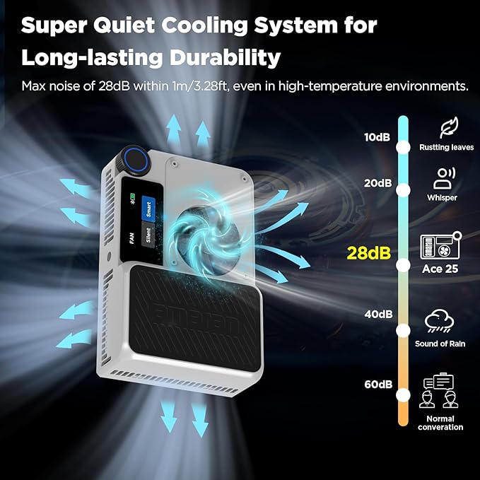 Amaran Ace 25x Pocket Bi-Color LED Light: Boost Mode Up to 32W, Bi-Color Mini Video Light (2,700-6,500K), 1,636 Lux@1m, 4,500mAh Battery with PD Fast Charging for Mobile Creators (Silver)