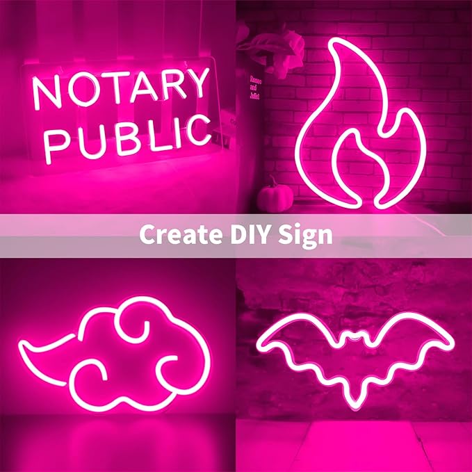 iNextStation 12V Pink LED Strip Lights 16.4FT, Flexible Silicone Neon Rope Light, Waterproof, Cuttable, Dimmable & Linkable, for Cabinet, Ceiling, Wall, Bedroom, Kitchen, Garage (No Adapter)