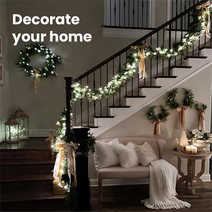 LED Copper Wire Firecracker Light String for Christmas Tree, Cluster Twinkle Lights, Cluster Fairy Lights, Holiday Decoration Atmosphere Lights for Yard, Pot,Shrubs(White, 78.74ft-800 Lights-Plug in)