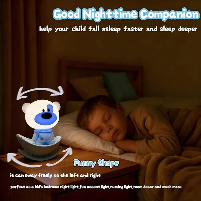 Night Lights for KidS,Rechargeable Nursery Night light,Small Lamps for Baby Nursery,Bluey Lamp Bear, Soft Warm Light,Breastfeeding,Sleep Aid,Cute Easter Gifts for Baby Toddler Kids Boys Girls