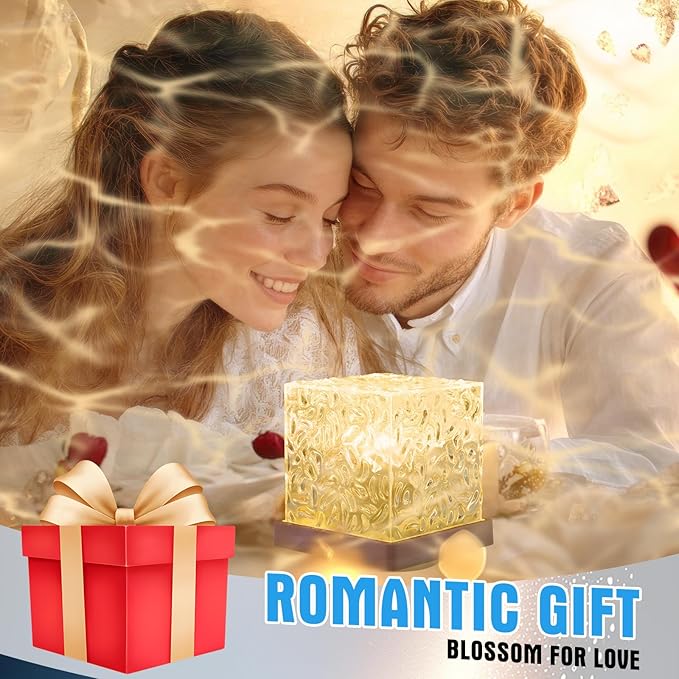 6 Pcs Ocean Wave Projector Lights 16 Colors Northern Lights Cube Aurora Glow Sunset Lumen Lamp with Remote Control Gradual Rotating Flame Ripple Lamp for Bedroom Decor Birthday Party Supplies