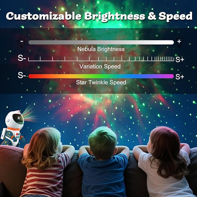 LOVME Galaxy Star Projection Night Light, Dinosaur Astronaut Space Projector with 8 Modes Starry Nebula Effects, Timer & Remote Control, Bedroom Ceiling Decor for Kids, Christmas Birthday Gift(Blue)