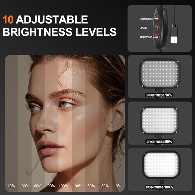 EMART 2-Pack LED Video Light, Portable 3000-5500K CRI97+ Studio Lights with 62" Tripod Stand, Magnetic Light Barndoor & Filters, Bi-Color Dimmable Lighting for Video Recording, Game Streaming, Podcast