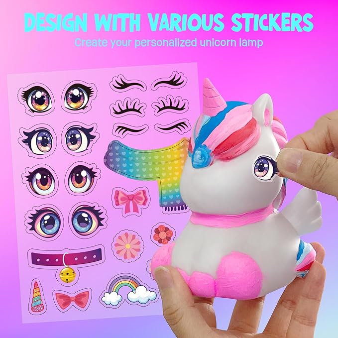 Paint Your Own Unicorn Lamp Kit, Art Supplies Unicorn Painting kit for Kids, Arts and Crafts for Kids Ages 6-12, Unicorn Toys Birthday Easter Gifts for Kids Girls Boys Ages 3 4 5 6 7 8 9 10 11 12+