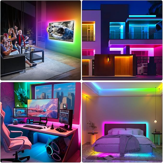 Daymeet TV LED Lights 16.4FT for 65-85in TVs, Music Sync RGB Color Changing TV Lights with Remote APP Control, USB Tv Backlighting Strip Light for Gaming Room Xmas Decoration