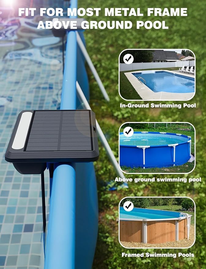 Solar Pool Lights, Solar Powered LED Lights with Remote IP68 Waterproof, Swimming Pool Lightsing,16 Colors Underwater Pool Light for Above Ground Inground Pool, Pond (Black,2 Pack)
