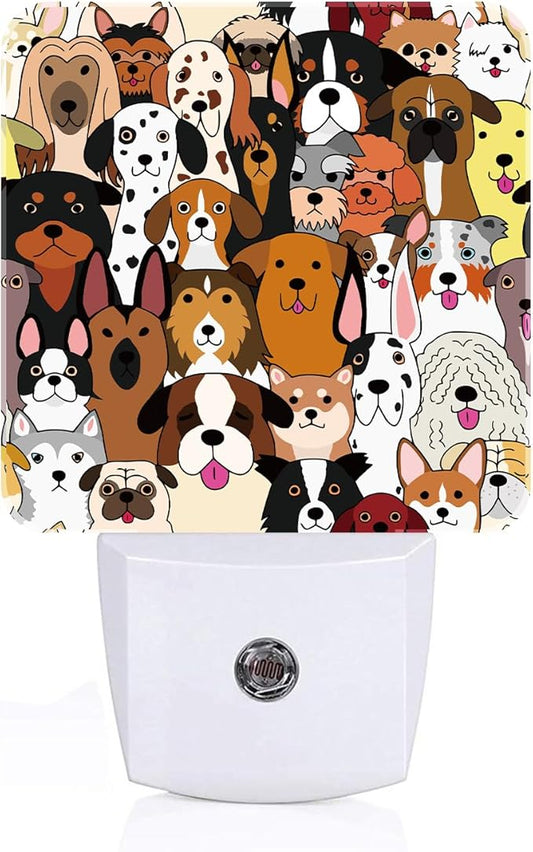 Cute Dog Night Light,Plug Into Wall Decor for Stairway,Hallway,Kitchen,Dusk to Dawn Sensor Nightlights for Boys/Girls/Women/Men Room Gifts