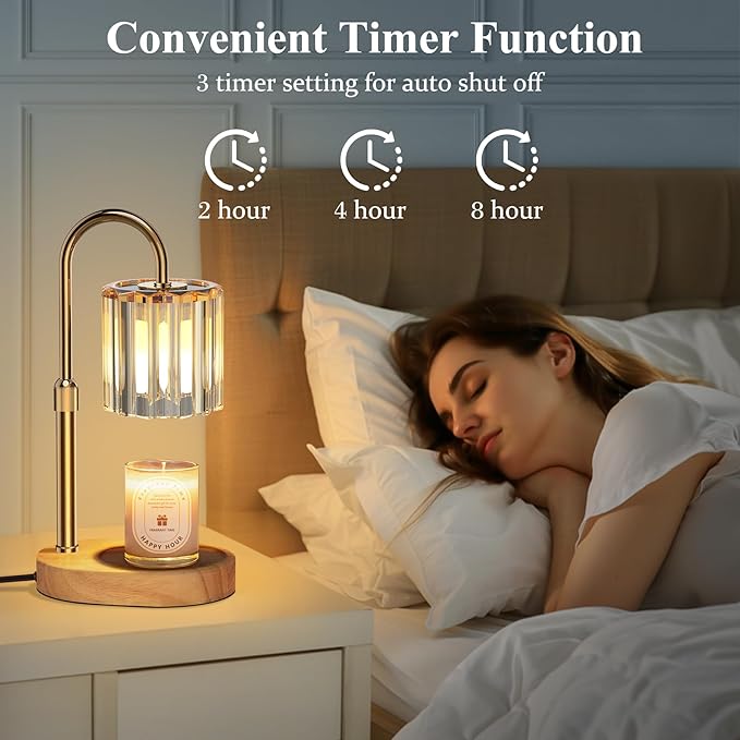 Lukasa Candle Warmer Lamp, with Timer Dimmer Adjustable Height, Home Decor, Room Decor, Wax Melt Warmer for Candles, Gifts for Mom, Mother's Day Gifts, Birthday Gifts for Women