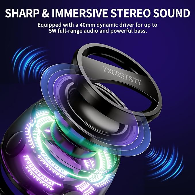 G200 Magnetic Bluetooth Speaker with RGB Light - Portable Mini Bluetooth Speaker, Full-Range Stereo Sound for 7H Playtime, Game Mode, Perfect Teen Gift for Outdoor Adventure Party