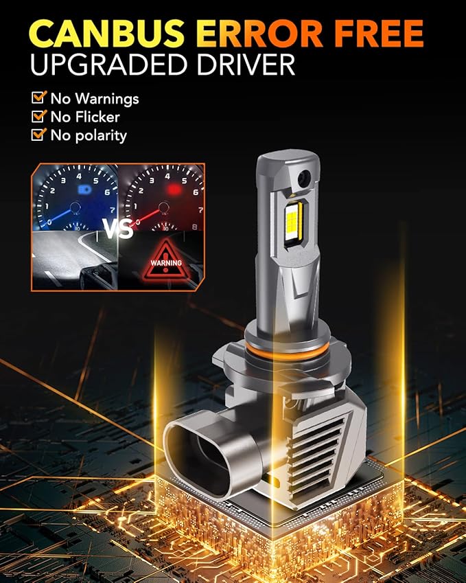 OXILAM 9005/HB3 Bulbs - 900% Brighter 50,000LM Daylight Vision, 3 Min Quick Install, 70000H Lifespan, No Flicker, 99% Compatibility