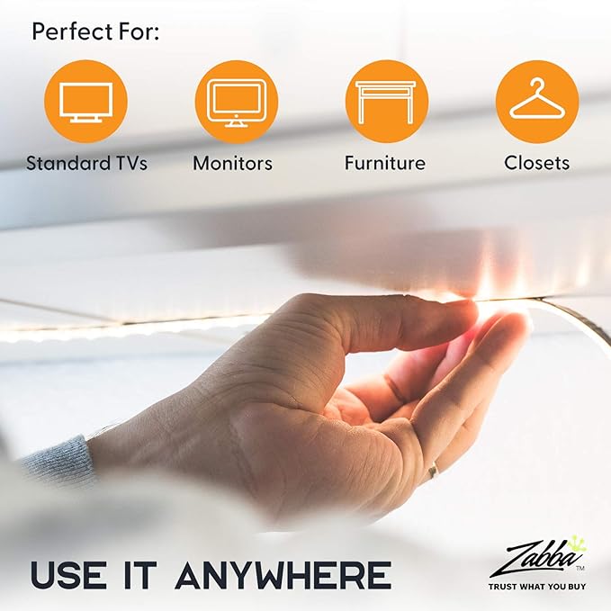 Power Practical LED Lights for TV in Living Room or Bedroom, Luminoodle Backlight, USB Powered Strips w/Remote for 15 Ambient Color Bias Lighting Options & 10 Brightness Modes, Size (41"-59" TV)