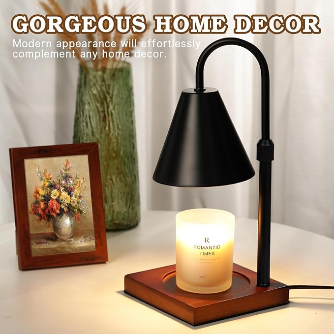 Modern Candle Warmer Lamp 2 Pack, Dimmable Candle Lamp Warmer with Timer, Birthday Gifts for Women Who Have Everything,Gifts for Mom,Height Adjustable Candle Lamp, Cozy Living Room Bedroom Decor