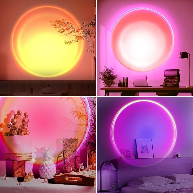 Sunset Lamp with APP & Remote Control,16 Colors Night Light 180° Rotation Rainbow 4 Modes Setting for Photography/Selfie/Party/Home/Living Room/Bedroom Decor, Gifts Women (red)