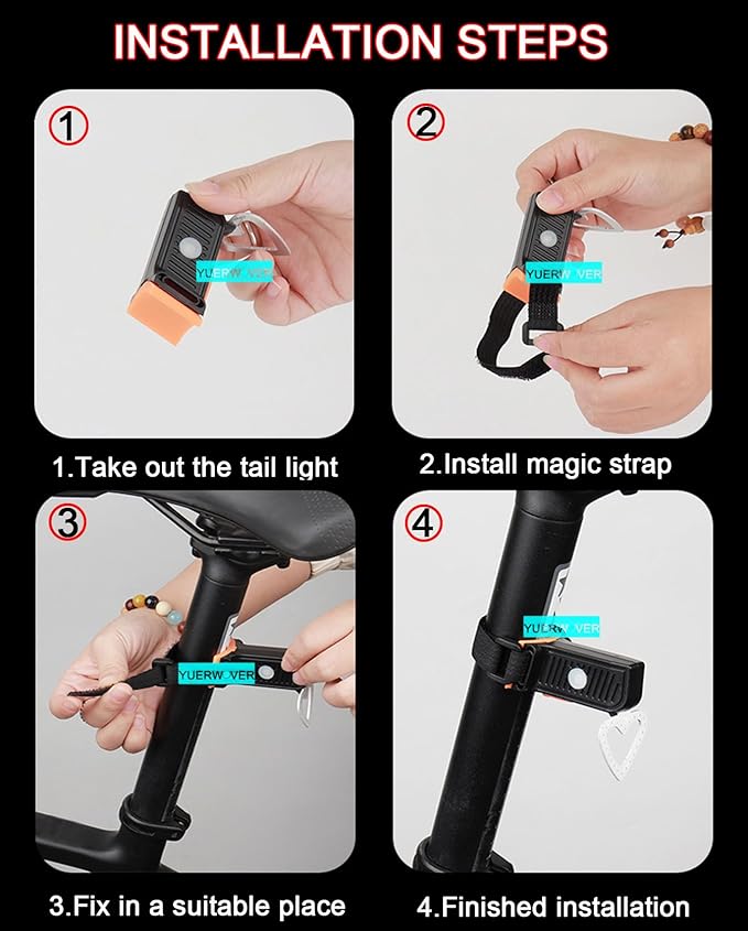 Rechargeable Bike Tail Light LED Bicycle Rear Light Cycling Night Essential Bright Seat Back Safety Lamp 5 Modes Warning Waterproof Flash MTB Light for Men Women Kids