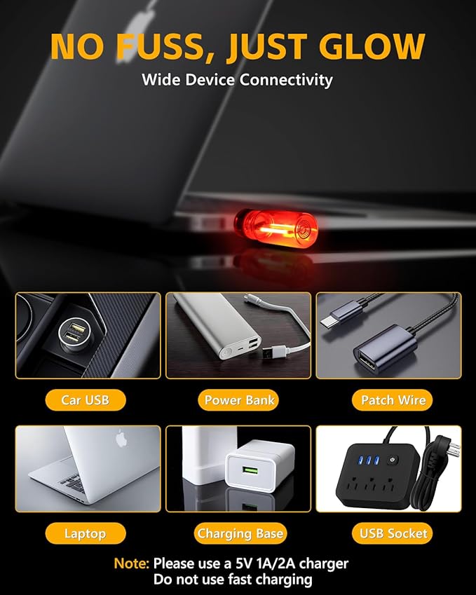 2PCS USB Car Lights, Touch Adjustment Lights, Plug in USB Vehicle Interior Ambient Light, Mini LED Retro Bulb Glass Bottle Night Light for Car, Camping, Holiday Decoration, Party, Bedroom (Red)