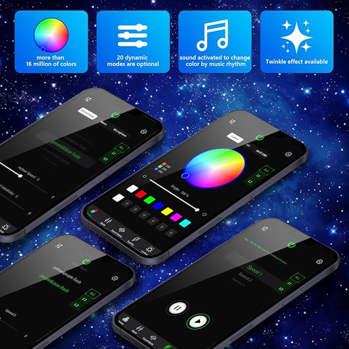 AMKI 10W Twinkle Sound Mode RGBW Light Source Engine Driver Remote/APP Control Starlight Box Motor for Fiber Optic Star Ceiling Light Kit