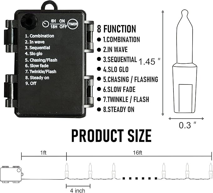 NEROSUN Halloween Mini String Lights, 2 Pack Total 100 LED 32 FT Waterproof Battery Operated Fairy Lights with 8 Modes, Halloween Decorations for Indoor Outdoor Garden Party Decor (Purple & Orange)