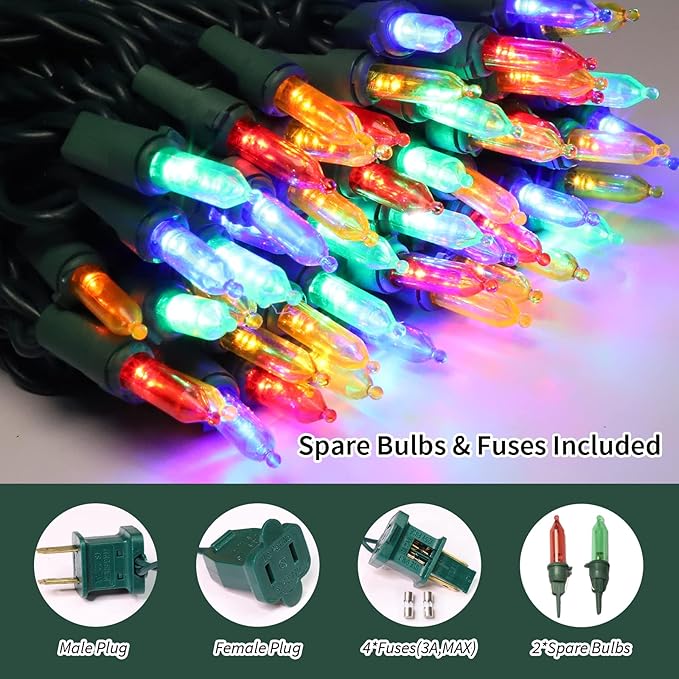 LAMPHOME Easter String Lights, 21.6FT 100 LED Connectable Waterproof Mini Lights, Multi Color Outdoor Indoor Decor for Patio Garden Party Home Christmas Easter