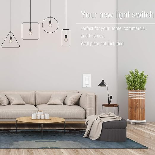 Greencycle 10 Pack Lights Switches Rocker,15 Amp Single Pole Lights Switches White,SP Paddle Light Switch,120V-277V AC,On/Off Wall Switch,Residential/Commercial Grade,Home & Office,UL Listed