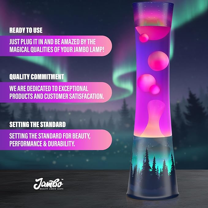 JAMBO 15.5" The Upgraded Motion Lamp, Aurora Decal Motion Light, Beautiful Home Decor, Living Room Bedroom Lamp, Relaxing Nightlight for Teens, Kids & Adults