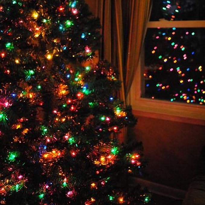 NEROSUN Multi-Colored Battery Operated Christmas Lights, 50 LED 16FT Waterproof String Christmas Tree Lights with 8 Modes, Xmas Decorations for Indoor Outdoor Yard Wedding Home Decor