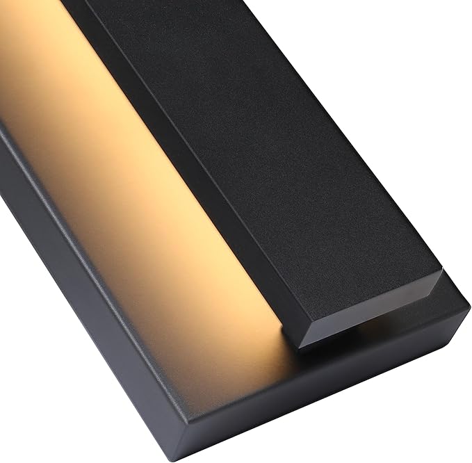 LamQee 39.4 Inch Long Outdoor Wall Lights Modern Exterior Lighting Fixtures, 3000K 30W LED Linear Outdoor Wall Sconce, Contemporary Matte Black Outside Wall Mount Lights for House Garage Porch Patio